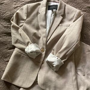 Banana Republic // tan blazer and skirt